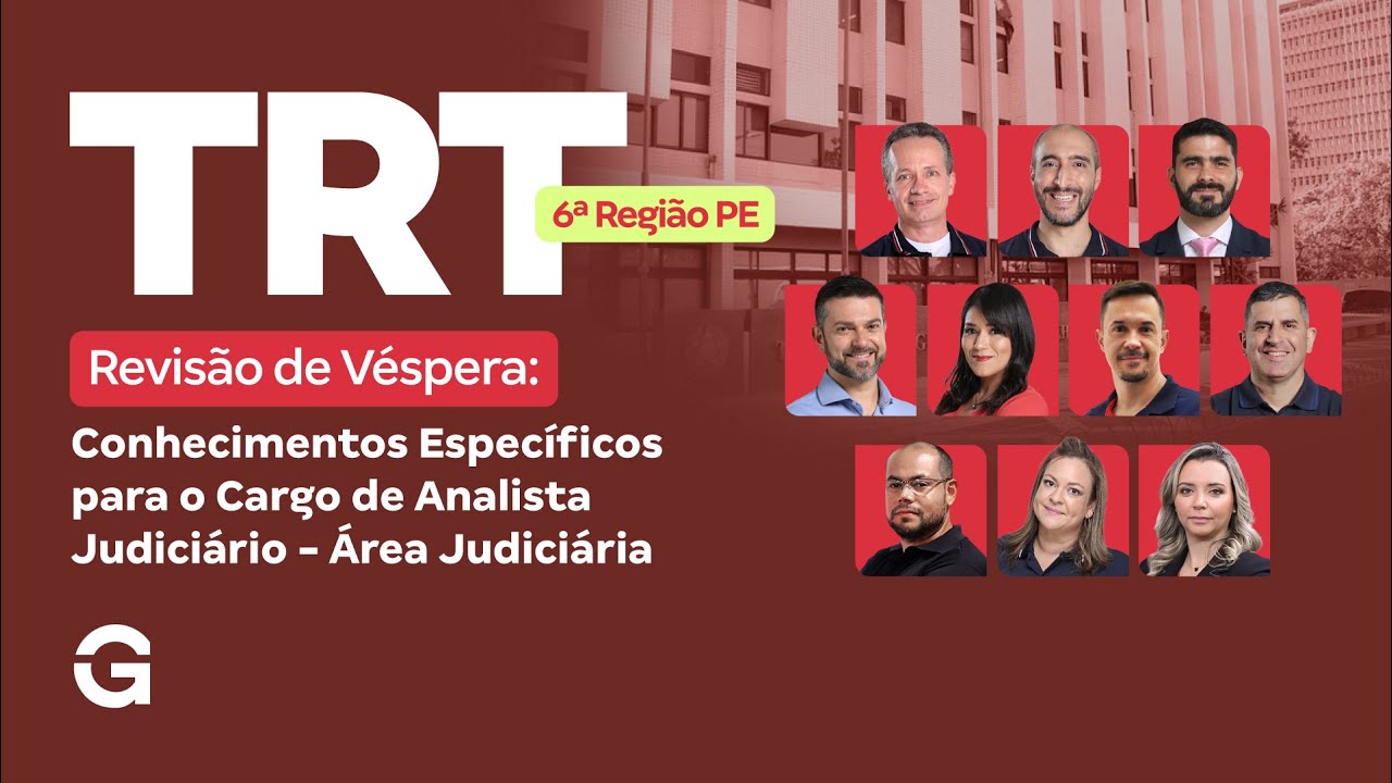 TRT 6ª Região (PE) | Revisão de Véspera: Conhecimentos Específicos | Cargo de Analista Judiciário