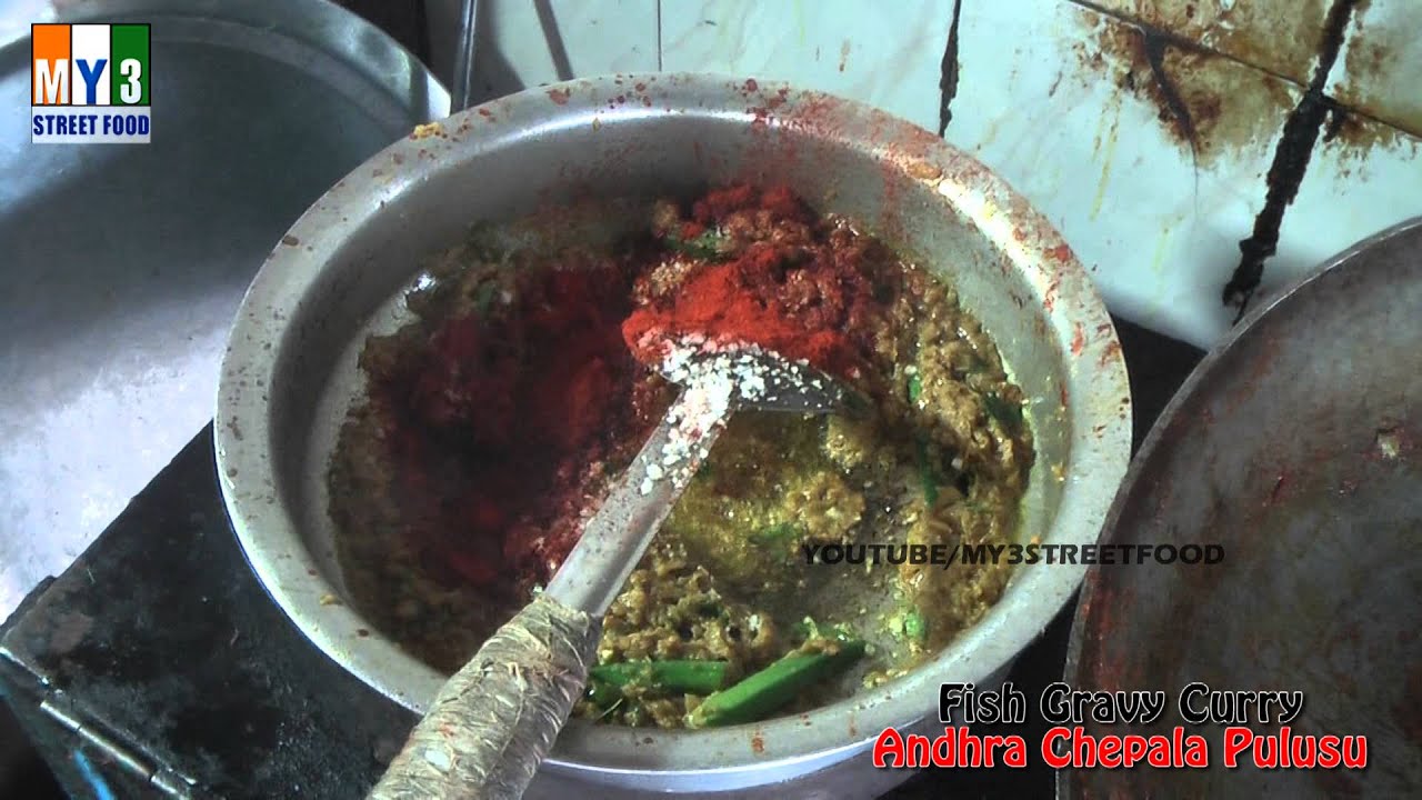 FISH GRAVY CURRY - ANDHRA CHEPALA PULUSU - Rajahmundry Street Foods - ANDHRA STREET FOOD street food