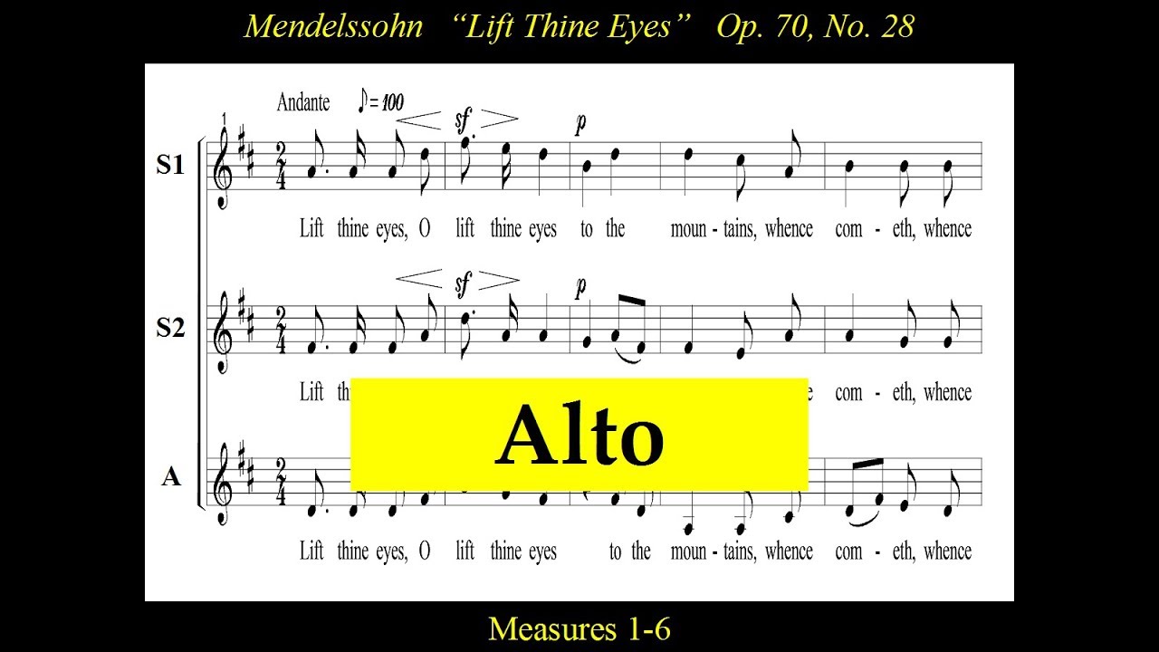 Mendelssohn - OP70 - Elijah -28 Lift Thine Eyes To The Mountains - Alto