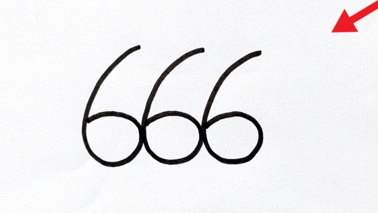 Drawing Using 666 How to Draw Big Snake From Number 666 | Easy Snake Drawing | Number ...