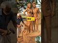 SRK &amp; Gauri Khan Wooden Statue 😱 Real or AI? | Amazing Wood Carving Art#art #respect