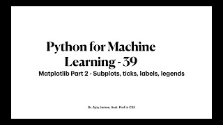 Python for Machine Learning - 39 (matplotlib part -2 )