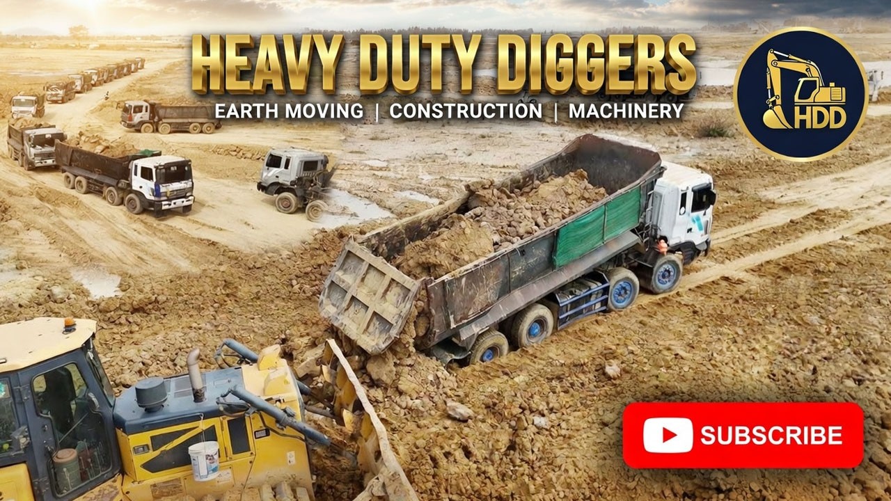 EXTREME Mud Driving: Heavy Dump Trucks Fighting Deep Mud!.4K_076II