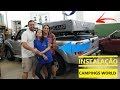 Instalação da Barraca Campings World com rack elevatório