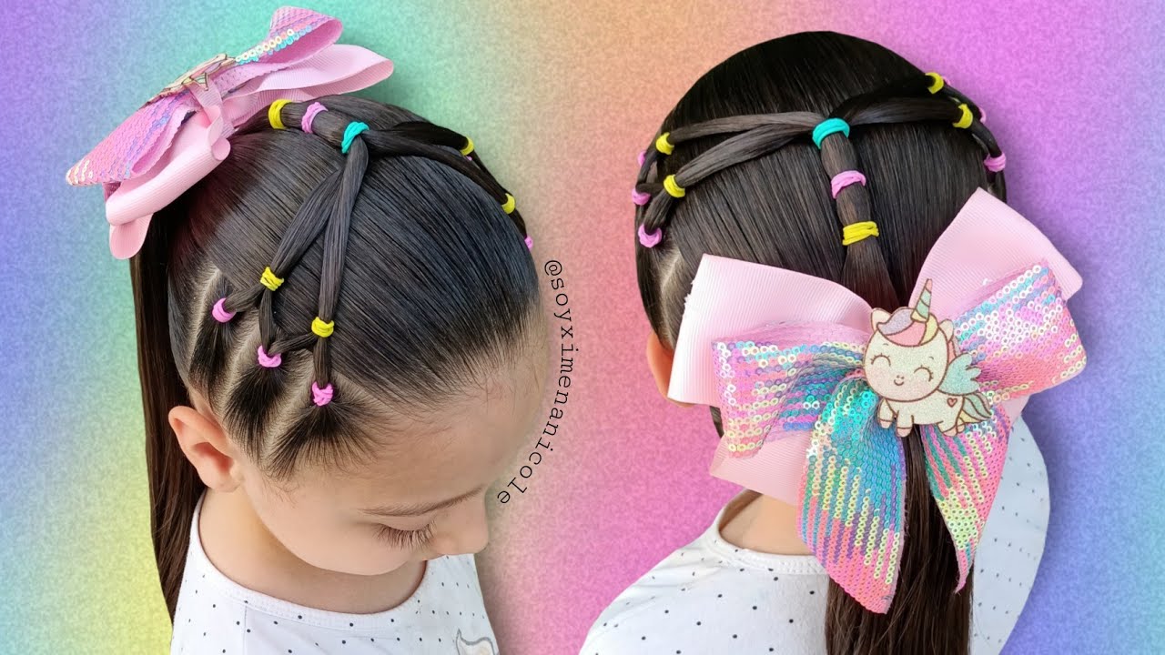 PEINADO PARA NIÑAS ✨🌈 FÁCIL, RÁPIDO Y BONITO 😍