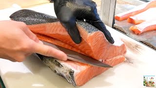 Навыки Резки ЛОСОСЯ / SALMON Cutting Skills / САШИМИ из ЛОСОСЯ | ЯПОНСКАЯ Морепродукты _ Full-HD.mp4