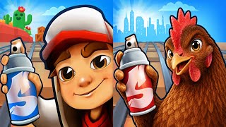 Crazy Chicken Runner 🆚 Subway surfers Brawl stars Map Comparison  screenshot 4