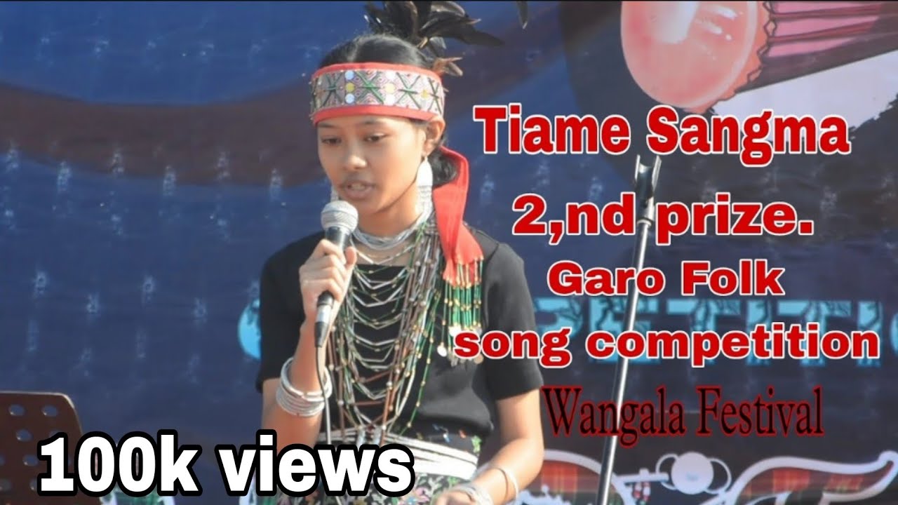 Serejing Waljan  2nd Prize Garo Folk song Competition  100 Drums Wangala  Thiame sangma