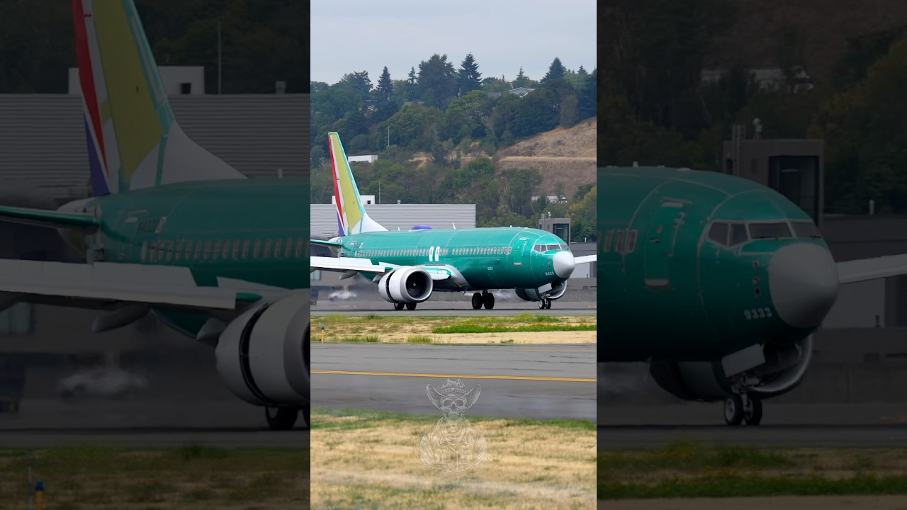 Unpainted Southwest Airlines 737 MAX 8 RTO At Boeing Field