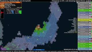 Biggest Earthquake ever caught by GlobalQuake - M7.6 in Ishikawa, Japan - Jan 1, 2024