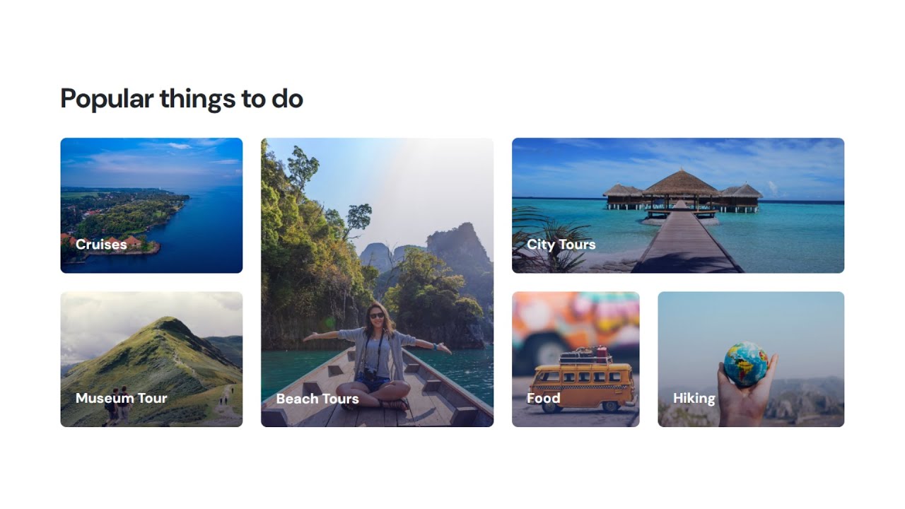 Tour Category with HTML CSS Bootstrap | HTML CSS Bootstrap Tour Category 