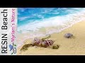 38]  Paint a RESIN & Acrylic BEACH - Real SAND & SHELLS - How to - Step by Step