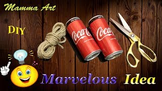 Best Out of Waste Crafts idea of Cold drink Can | Mamma Art 23