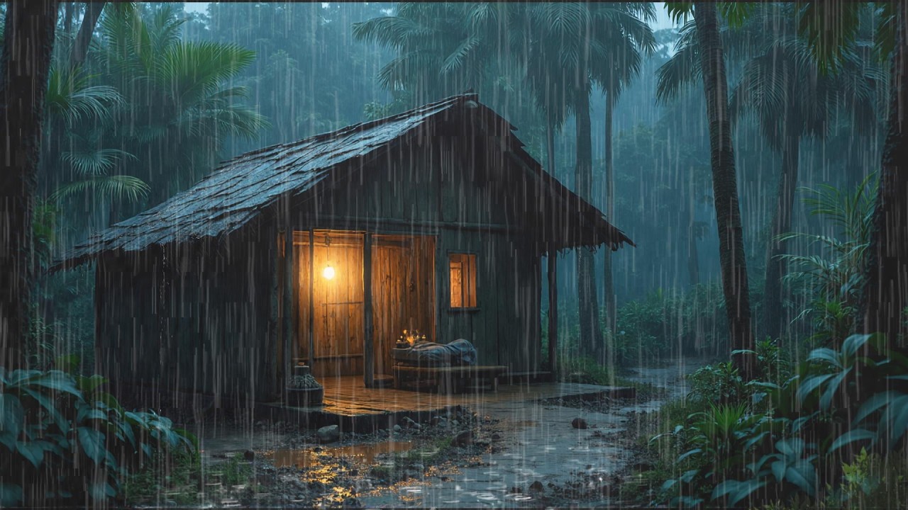 🌧️ Quiet Rainfall in a Hidden Forest Cabin – Cozy Night Sounds for Deep ...
