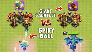 Giant Gauntlet Vs Spiky Ball New Epic Equipment Abilities Vs Th-16 Max Defense |Clash of Clans 🔥