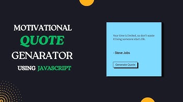 Build A Random Quote Generator in HTML CSS & JavaScript