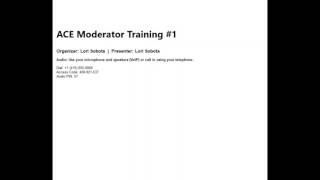 2017 ACE Moderator Training #1