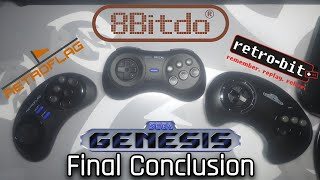 8BitDo M30 vs Retroflag vs Retro-Bit | Best Sega Wireless Controller?