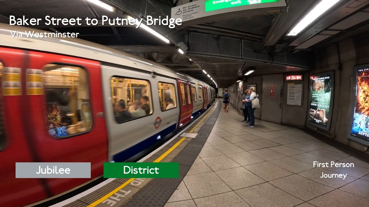 London Underground First Person Journey: Baker Street to Putney Bridge via Westminster