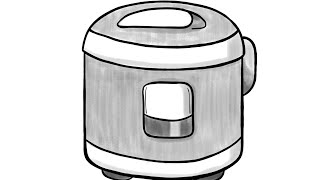 How to Draw RICE COOKER | Simple Drawing