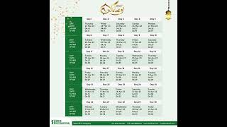 Ramadan Calendar 1444H/2023