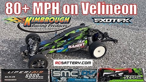 80+ mph Speed Runs Traxxas Bandit - Stock Motor & ESC- Kimbrough 48p Gears-LiperiAir, SMC, Ovonic 3s
