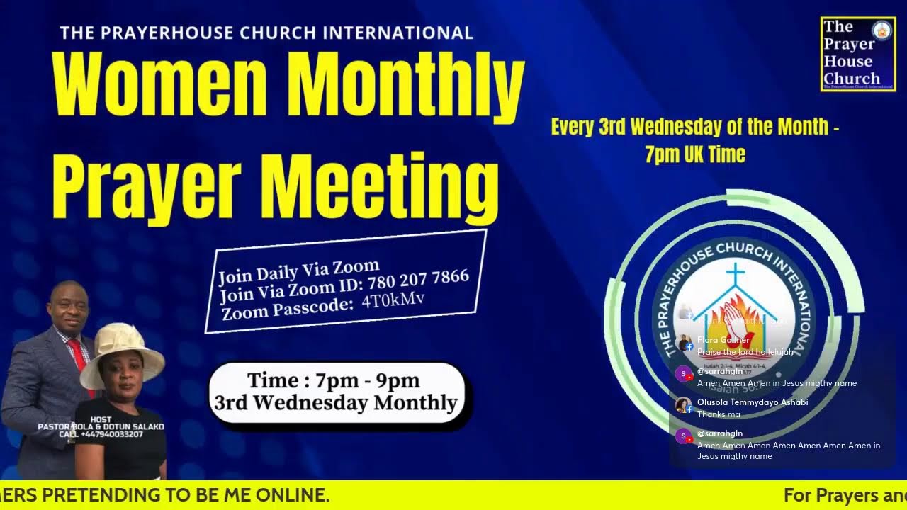 Monthly Women Prayer Meeting || 1st Wed of the month - Wed 7th Jan 2026