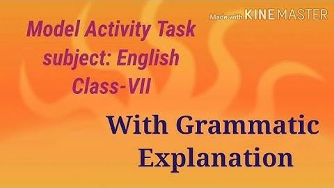 Class VII, Model Activity Task, English