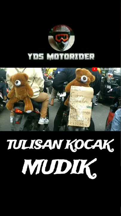 TULISAN KOCAK MUDIK NAIK MOTOR🤣 #mudik #mudiklebaran #mudik2023 #boneka #bonekalucu #shorts