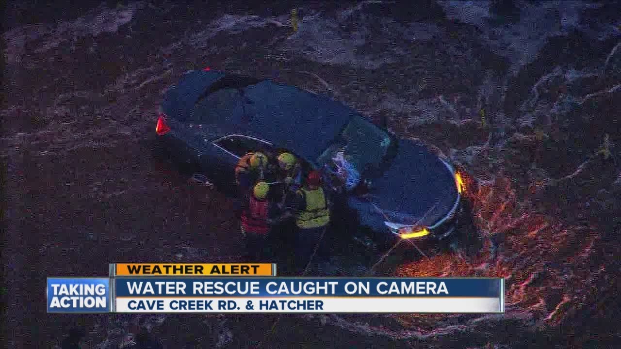Phoenix water rescue caught on tape after BIG storm - YouTube