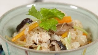Takikomi Gohan with Chicken and Mushrooms Recipe (Easy Mixed Rice in Rice Cooker) | Cooking with Dog