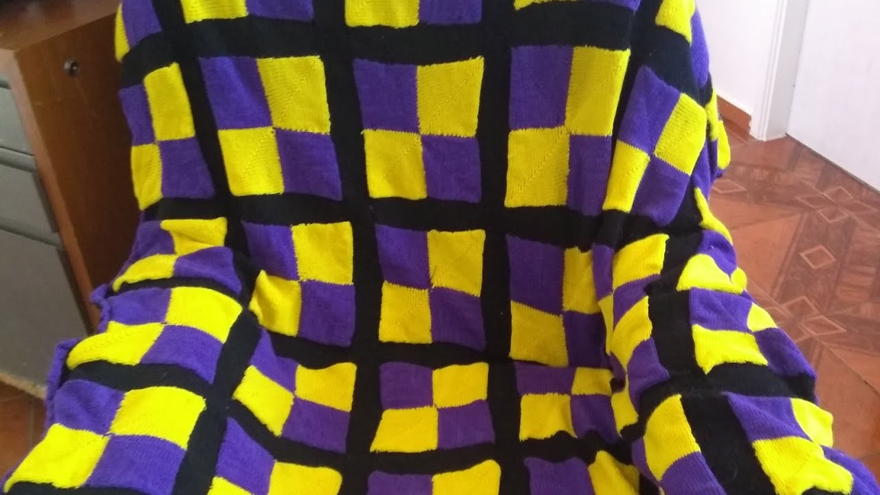 Colcha na máquina de tricô! linda 🤩💜 e fácil 😻