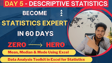 Day 5 - Become Statistics Expert in 60 Days | Descriptive Statistics I Using Excel