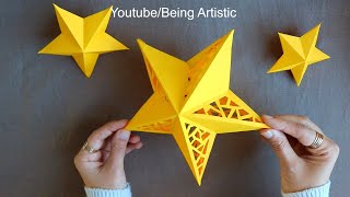 How To Make an Easy 3D Paper Star - DIY Paper Star - Paper Craft