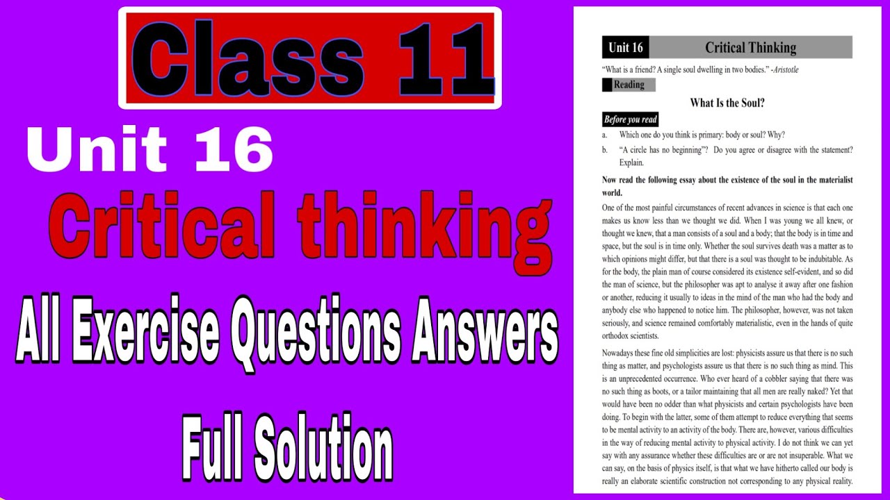 critical thinking grade 11