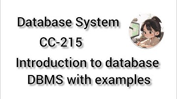 1. Introduction to database| DBMS | CC-215 | #pu#education 