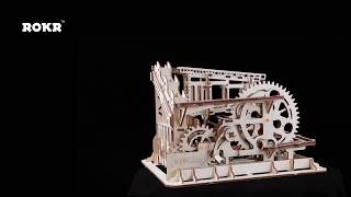 Robotime DIY Kugelbahn Spiel 3D Holzpuzzle Zahnrad Antrieb Cog Coaster Spielzeug 