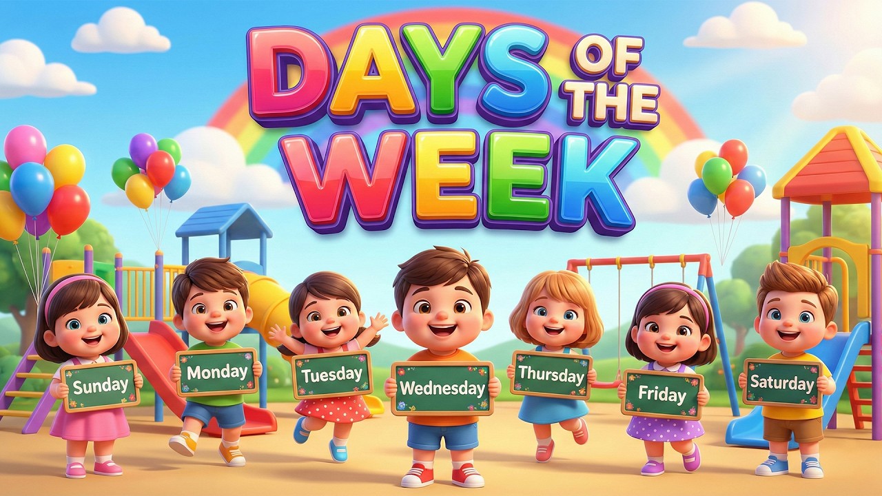 Days of the Week Poem for Kids | Sunday to Saturday Song | Learn with 3D Cartoon