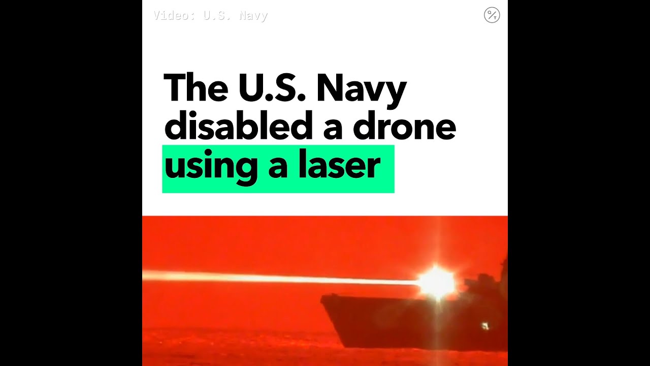 U.S. Navy Ship Uses High-Tech Laser Weapon to Shoot Down Drone - YouTube