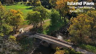 Island Park Stone Foot Bridge - Racine WI - DJI Air 3S