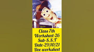 class 7th sst worksheet 26 date (29/10/21) || class 7 worksheet 26 social science #shorts