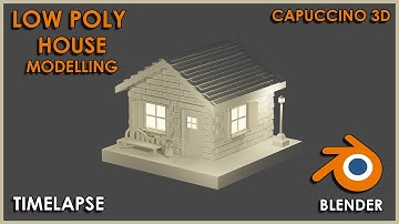 Low Poly House Modeling Timelapse | Blender 3.0 | Capuccino 3D