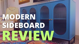 FOKWE Modern Sideboard Cabinet Review | Modern Sideboard Cabinet with Glass Doors | Blue Sideboard