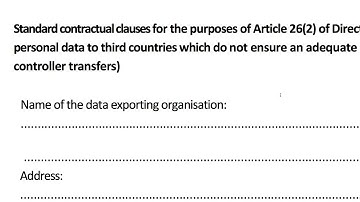 DATATHENA   Overseas Data Transfer   Model Clauses Controller to Controller Set