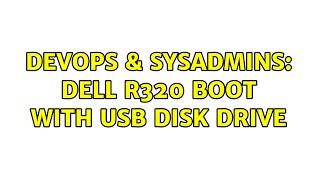 DevOps & SysAdmins: DELL R320 boot with USB disk drive Net Worth