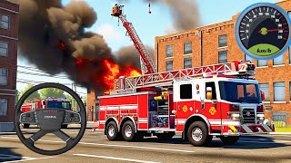 Us firefighter fire truck game Fire truck simulator 3d android gameplay screenshot 4