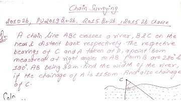 Numerical From Chain Surveying | Unit:3 |BE| PU 2019 Qn 2b |Prashant YT|Surveying 1st | 3rd Sem |