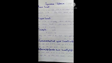 Suprimum infimum /learning point