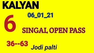 KALYAN___#06__01__21 Singal open singal jodi 100% fix game Life open screenshot 2
