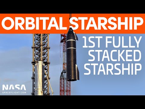 Ship 20 Stacked on top of Super Heavy Booster 4 for the First Time | SpaceX Boca Chica